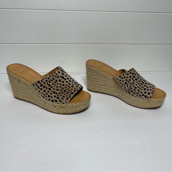 Dolce Vita Bela Leopard Spotted Wedge Sandals Size 8 - Picture 4 of 11
